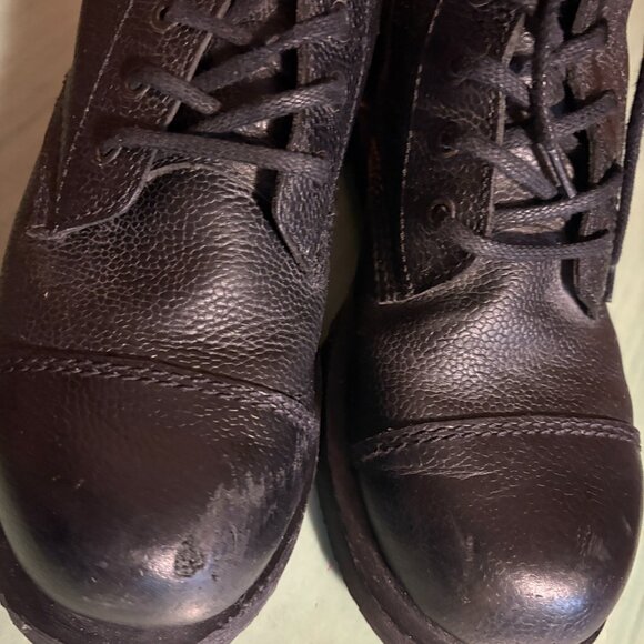 Dr Doc Martens Black Leather Cap Toe Grunge Boots UK 8 Mens 9 Womens 10 - Picture 3 of 12